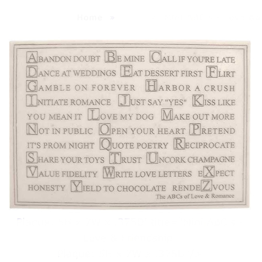 EUC- The ABC’s of Love Faux Marble Plaque